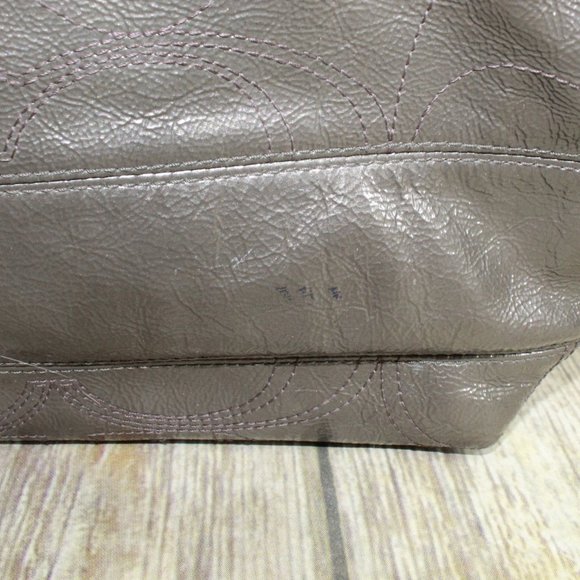 COACH Signature Patent Leather Tote Shoulder Bag - Picture 11 of 12